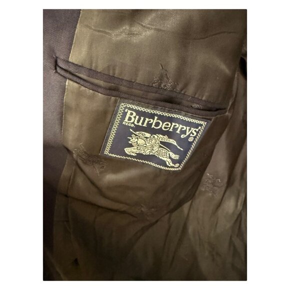 BURBERRY vintage double breasted blazer gold buttons size 44 long jacket suit - Picture 7 of 15